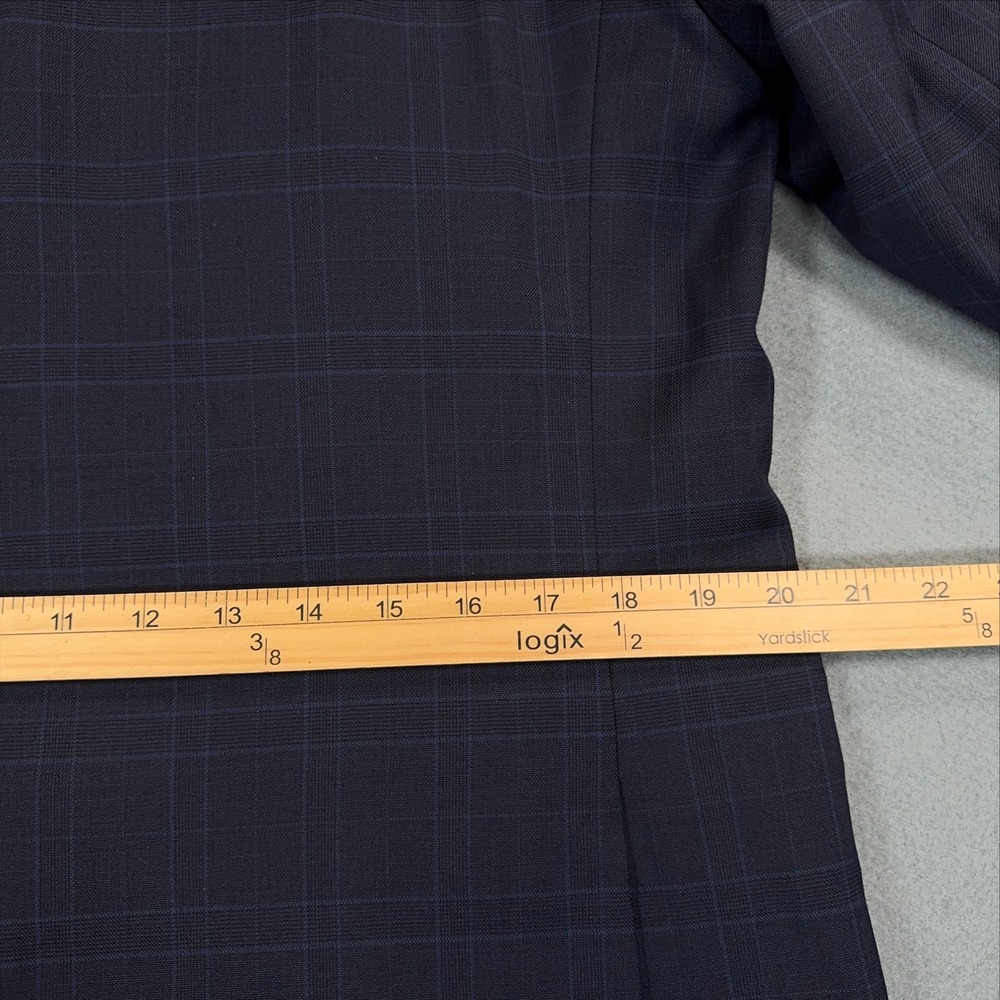 Jos A Bank 1905 Slim Fit Navy Windowpane Organica Wool Blazer 42R brrr Comfort - Picture 10 of 11